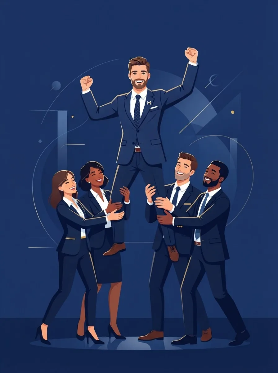 Equipo celebrando la formalización de su empresa